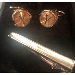 FIBO Steel Personalized "Y" Cufflinks and Tie Clip